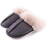 R-ISLAND Pantuflas mujer,Zapatillas estar por casa,La suela PVC, Comodo y Ligero,Mantener calientes para dormitorios,casa,sal