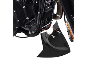 Kotflügel Vorne Spoiler für Harley Davidson Fatboy Softail Touring Glide Dyna 2004-2017, PSLER Boden Luft Damm Kinn Verkleidung Zubehör für Motorradumbauten(Helles Schwarz)