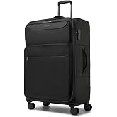 British Traveller Large Rigid Expandable Trolley Suitcase 79.5 cm, Rigid Travel Suitcases with 4 Swivel Wheels and Closed TSA