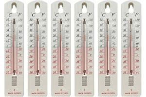6 Stück Thermometer Set Für Innen Außen Und Garten Analog Gartenthermometer Wandthermometer Mit ℉/℃ Thermometer Gartenthermometer Analog Für Innen Und Außen, Zimmer Büro Wohnraum Thermometer
