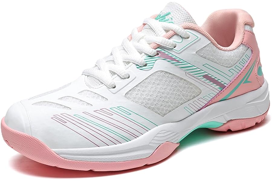 Hiuzylqx Womens Indoor Court Shoes Badminton Tennis Shoes Anti-Slip Lightweight Breathable for Table Tennis Pickleball