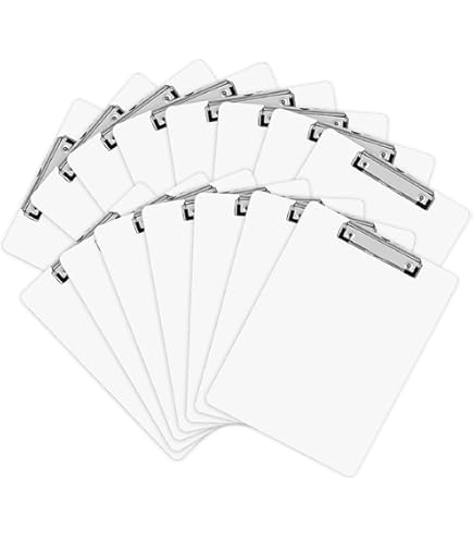 Better Office Products Clear Plastic Clipboards, 12 Pack - 12.5" X 9", Low Profile Clip, Shatter-Resistant
