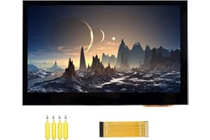 IBEST Waveshare 4,3 cala DSI LCD pojemnościowy ekran dotykowy, rozdzielczość 800 x 480, IPS szeroki monitor kątowy do Raspberry Pi 4B/3B+/3A+/3B/2B/B+/A+, obsługa Ubuntu/Kali / WIN10 IoT