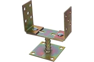 NAJDER Supporto per pali con vite a U, fissaggio della base del palo al legno, ancoraggio al calcestruzzo, base regolabile 0-160 mm, acciaio zincato a caldo, alta resistenza