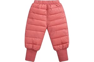 Happy Cherry Winter Kinder Hose Leichte Daunen Hose Baby Dicke Warm Schneehose mit elastischem Bund Winddicht Gefütterte Sporthose Farbe/Größe Wählbar