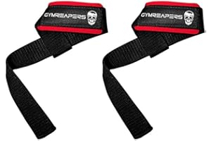 Gymreapers Paski na nadgarstek do podnoszenia ciężarów, kulturystyki, trójboju siłowego, treningu siłowego, martwego ciągu, wyściełany neopren z bawełny 45 cm