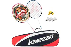 A1 TAAN Kawasaki badmintonracket grafit badminton set professionell badmintonracket lätt för sport, träning och underhållning med 3 fjäderbollar, 2 greppband och racketväska
