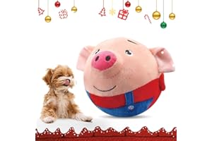 Genérico Juguete Peluche Activo para Mascotas, Juguete Interactivo para Perros con Pelota Chirría, Juguete Peluche con Pelota Rebota Mascotas, Masc otas (Red Pig)