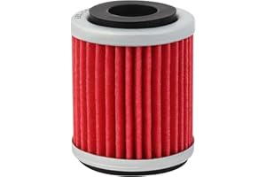 AHL- Motocicleta Filtro de Aceite oil filter para YAMAHA YFM350R RAPTOR 350 2004-2007 2009-2013(rojo)