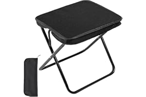 KIKAWORD Camping Stools Folding Lightweight, Portable Small Foldable Stool,Outdoor Lazy Chair for Party, Hiking, Fishing and Camping,With Storage Bag(Black)