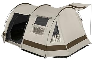 Skandika Kambo Tente Tunnel pour 6 Personnes | Tente avec Cabine de Couchage 6 Places, étanche avec Une Colonne d'eau de 3000, Hauteur de 2 m, 3 entrées, Marquise, avancée | Tente de Camping