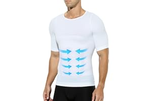 Casey Kevin Compression Shirts for Men Slimming Shirt Body Shaper Gynecomastia Base Layer Undershirts