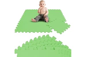 LittleTom 9 Pezzi Tappeto Gioco per Bambini in Piastrelle EVA 30x30 cm - Pavimento Morbido e Antiscivolo per Neonati - Superficie Puzzle Protettiva Ideale per la Cameretta dei Bimbi e Gioco a Terra