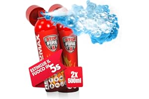 notlok Safety Work - Estintore Casa - Spruzzino Estintore 2x 500 ml | Contro Tutti Gli Incendi A B F & E < 1000 V | Mini Estintore Auto, Estintori per Casa, Estintore Barca, Estintore Camper
