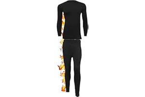 ZRWASKA® Men's Extreme Thermal Underwear Sets Tops & Bottoms, T-Shirt Long Sleeve Top Vest & Long Johns Trousers Warm Winter Thermals Men Set Base Layer Size S-XXL