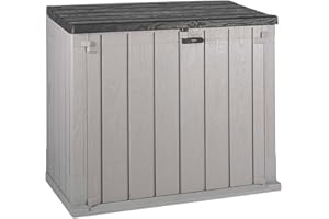 OLSEN & SMITH Toomax Baule Stora Way, portattrezzi da Esterni, in Polipropilene Riciclato con Effetto Legno (842L, Grigio Talpa/Antracite)