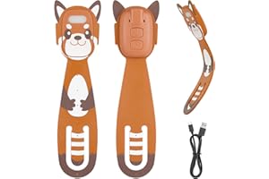 OSDUE Book Light, 2-in-1 USB Rechargeable LED Reading Light, Clip-On Bookmark Book Lights, 5 Brightness & 3-Color Reading Lights for Children Adults Books in Bed