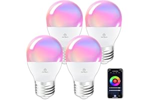 ANTELA Alexa Glühbirne G45 E27 4.9W 470LM LED Lampen Smart WLAN Birne RGB Kaltweiße Warmweiße Licht, APP Steuerung, Sprachsteuerung, Kompatibel mit Alexa, Google Home, 4 Stück