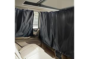 PANTSLINE 3 Pack Car Divider Curtains Sun Shade Side Window Covers, Black Detachable Car Seat Partition Curtains Protect Privacy for SUV and General Vehicles