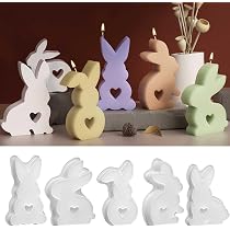 6er Set Silikonformen Osterhase – Für Kerzen, Seife & DIY Deko, Hitzebeständig Bis 230°C
