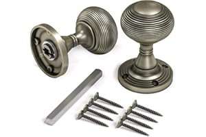 Bwintech 1 Set Beehive Mortice Door Knobs,Bronzed Finishing Pull Door Handle Knobs for Interal Doors