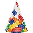 Wanna Party Bulding blocks Theme Party Hats, Happy Birthday Hat For Kids, Kids Birthday Decoration item- Pack of 8