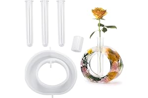 Doafoce Tube à Essai Vase à Fleurs Moule en Résine Moule Silicone Pot de Fleurs Resin avec 3 Tubes à Essai pour Plantes Hydroponiques, Décoration de Maison