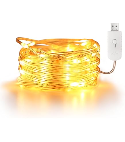 Auraglow USB LED-Hintergrundbeleuchtung – 10 M, 100 LEDs, Warmweiß, Wasserdicht, Für TV & Dekoration