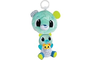 LAMAZE Clip & Go Ourson 3 en 1, Jouet De Voyage, Jouet pour Poussette, Ours en Peluche pour Bébé, Jouet Nomade pour Bébé avec accroche, Jouet D'Eveil pour Garçons Et Filles De 0 A 24 Mois