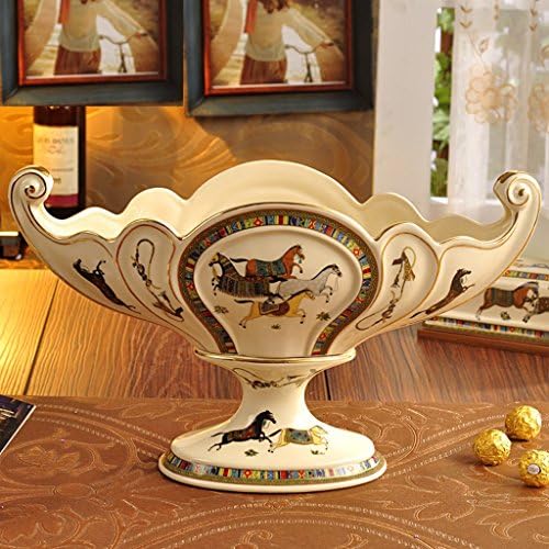 Ceramic compote European home decoration fruit plate coffee table fruit bowl housewarming wedding gifts