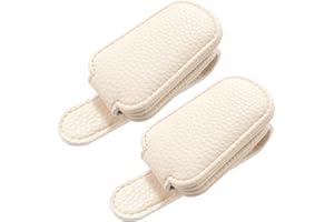 Gbivbe Porte Lunettes pour Voiture, 2 Support Lunettes pour Voiture de Soleil pour Véhicule, Magnétique Clip de Support de Lunettes de Visière (Beige)