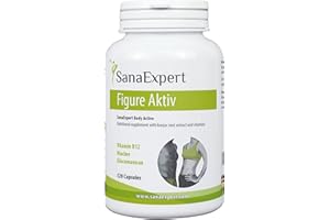 ‎SANAEXPERT SanaExpert Figur Aktiv Kapseln, Sättigungskapseln mit Konjak Glucomannan, Chrom, Vitamin B12, Niacin, Made in Germany, hochdosiert, 120 Stück (96 g)