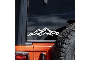 Pack de 20 x 5,5 cm de diseño de montaña para coche, pegatinas de vinilo para exteriores, impermeables, decoración para coche, SUV, camión, ventana, #AZ91 (color blanco)