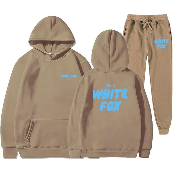 White Fox Damen Trainingsanzug Set - Oversized Hoodie Und Jogginghose 2-teilig