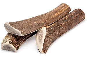 DILECTI Asta de Ciervo para Perros - Asta de Ciervo para Perros Elaborada con Asta de Ciervo Roja Natural y Cuidadosamente Seleccionada, Rica en Proteínas y Minerales. - Dividida M (Paquete de 3)