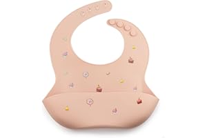 J. BØRN J.Børn Silicone Baby Feeding Bibs | Hand-Painted Designs On Silicone Bib | Waterproof Baby Bibs | Easy To Clean Baby Weaning Bib | 4 Adjustable Sizes with Deep Front Pockets