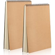 ZEONHAK 6 Album Da Disegno A4 A Spirale – Carta 160g/m², 60 Pagine (30 Fogli) Per Blocco, Copertina Kraft, Per Schizzi E Pittura