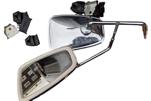 GENERIC ukscooters PAIR LEGSHIELD CLAMP ON STADIUM RECTANG MIRROR LH RH Good for LAMBRETTA VESPA