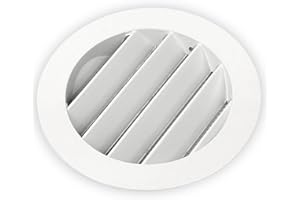 DUTCH ENVIRONMENT CORPORATION DEC Rejilla de Ventilación Exterior de Aluminio para Extractor de baño, Cocina, Garaje, Pared | Rejilla Redonda con mosquitera metálica, Color Resistente a Rayos UV (Blanco, 100mm)