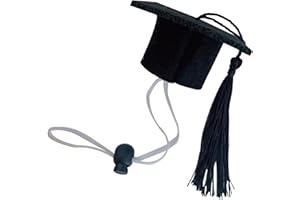NIKTULE Cappello Laurea Gatti - Cappelli di Laurea per Animali Domestici Regolabili Cappelli di Laurea per Cani Neri con Nappa Nera, Cappello da Laurea con Animali con Nappa Nera e sottogola