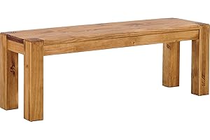 ‎B.R.A.S.I.L.-MÖBEL Sitzbank 140 cm Rio Kanto Brasil Pinie Massivholz Esszimmerbank Küchenbank Holzbank - Größe und Farbe wählbar Brasilmöbel