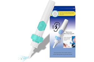 JICICUXI Ohrenschmalz Entferner Sauger,Oroclear Ohrenschmalz-Sauger, Elektrischer Ohrenschmalz Entferner mit Sauger und Waschbaren Ersatzköpfen,Ohrwachs Entferner Set für die ganze Familie-Minzgrün