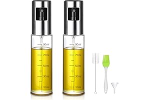 Guiseapue Spruzzino Olio per Friggitrice Aria, 2 Pacchi Accessori Cucina 100ml Nebulizzatore Olio per Cucina, Olio Spray con Spazzole e Imbuto per Insalata, Padella. Accessori Friggitrice ad Aria