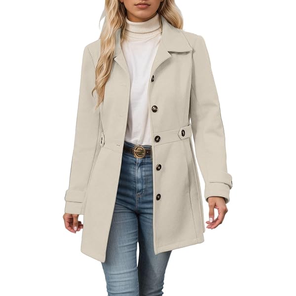 Manteau Court Femme En Laine Mélangée - Veste Ouverte Avec Poches - Collection Automne-hiver