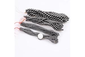 RICHRAIN Cuentas magnéticas redondas de hematita para joyería (8 mm)