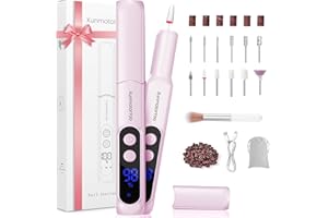 XunmotorYao Lima de Uñas Eléctrica Profesional Portátil Recargable Ajustable Lima de Uñas Eléctrica con Punta de Cerámica 3 Velocidades,Morado