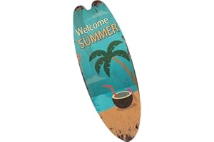 PRETYZOOM Sommerdekoration Klassisches Sommerthema Surfbrett-Dekor Retro-Wandschild Holz-Deko-Hängeschild