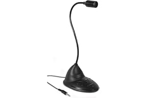 Vivanco Tischmikrofon PC, Notebook (flexibler Mikrofonhals, Schwanenhals, Stummschalter) schwarz
