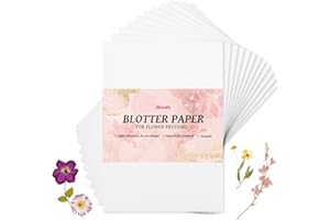 Aboofx 26 Sheets Blotting Paper for Flower Press, A4 Size Highly Absorbent Blotter Papers for Flower Press Reusable Herbarium Paper Craft 8.26 x 11.7 inch Blotter Papers