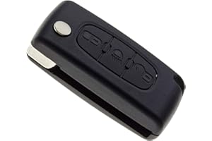 Jongo Obudowa kluczyka bez ostrza, kompatybilna z Citroen C4 Picasso, C4 Grand Picasso, C5 | CE0536 | z 1 x baterią Maxell CR1620 | obudowa klucza do kluczyków samochodowych z 3 przyciskami